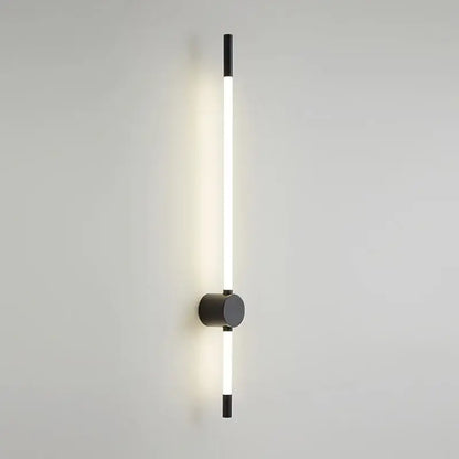 Minimalist black cylindrical decorbites led tube wall sconce with glowing white led tube light for bedroom and stairs