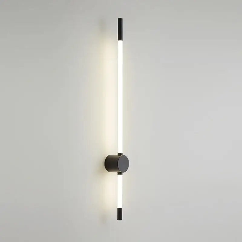 Minimalist black cylindrical decorbites led tube wall sconce with glowing white led tube light for bedroom and stairs