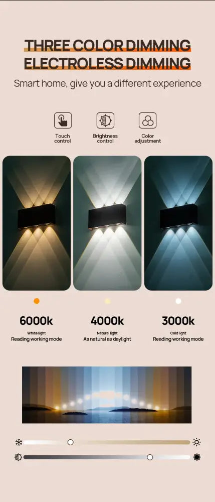 Decorbites led wall sconce color-adjustable battery operated modern design for versatile lighting options