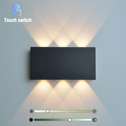 Rectangular black led wall sconce by decorbites with adjustable color temperature battery operated design