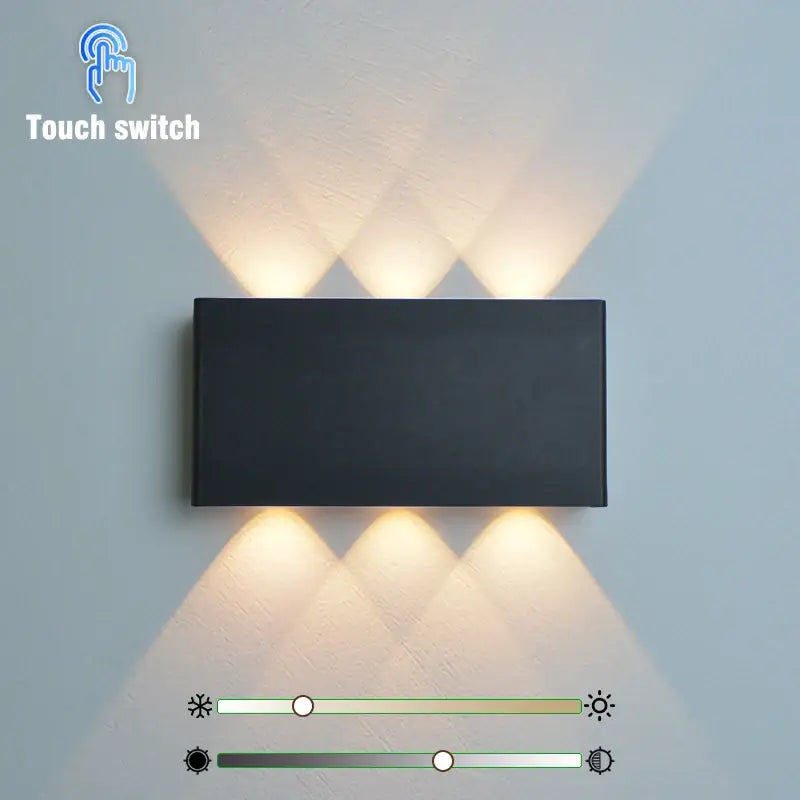 Rectangular black led wall sconce by decorbites with adjustable color temperature battery operated design