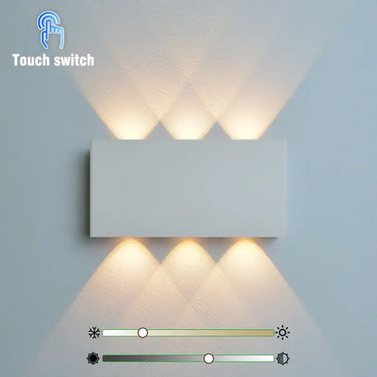 Rectangular decorbites™ led wall sconce battery operated in brushed metal for modern indoor lighting