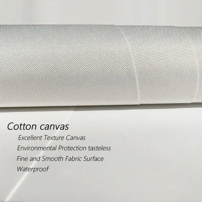 A roll of white cotton canvas fabric with fine texture for decorbites™ lemon flower vintage plant wall art