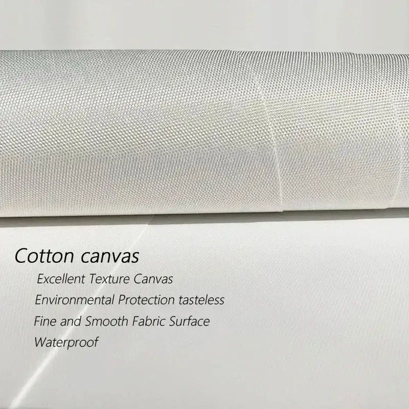 A roll of white cotton canvas with a fine textured weave for decorbites™ leopard color block abstract canvas wall art