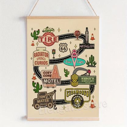 Lightning McQueen Art Prints - Cars Movie Theme - Posters