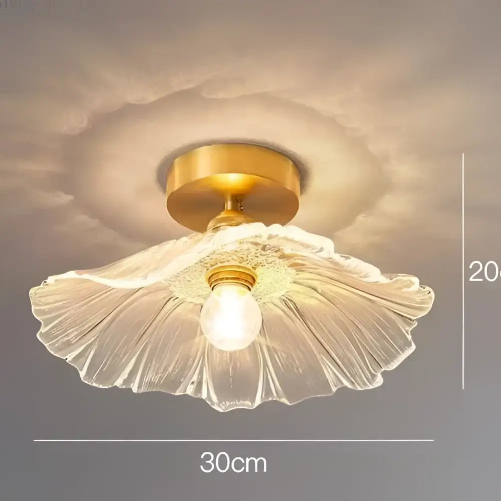 Decorbites lotus leaf glass ceiling chandelier with translucent leaf glass and gold-toned metal base for indoor lighting