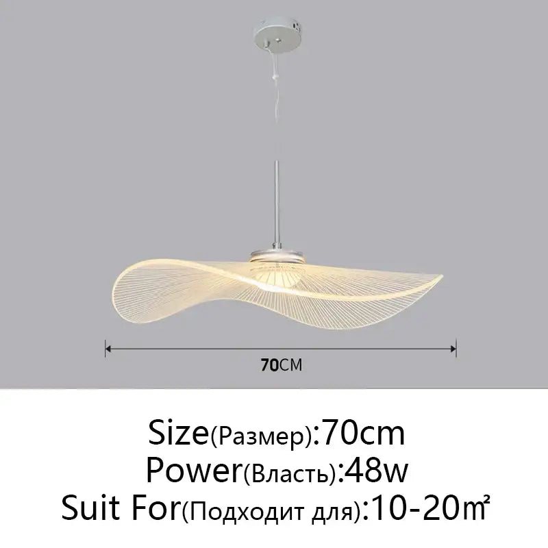 Modern white pendant light with sleek flowing design and thin wireframe structure in decorbites lotus leaf hat chandelier