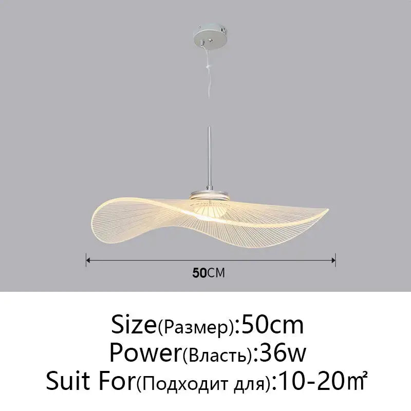 Modern white decorbites lotus leaf pendant light with sleek curved design and thin wireframe for living room and bedroom