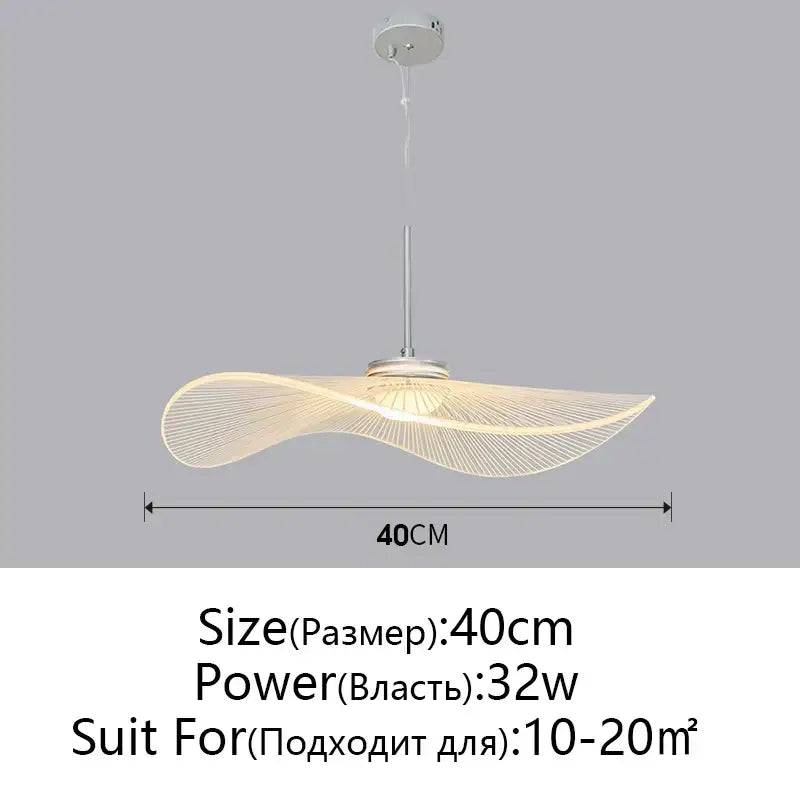 Modern white led pendant light decorbites lotus leaf hat chandelier with flowing wireframe design and metallic finish
