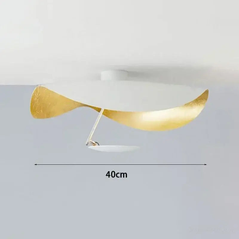 Modern ceiling light decorbites lotus leaf led chandelier with sleek curved white and gold metallic finishes indoor lighting