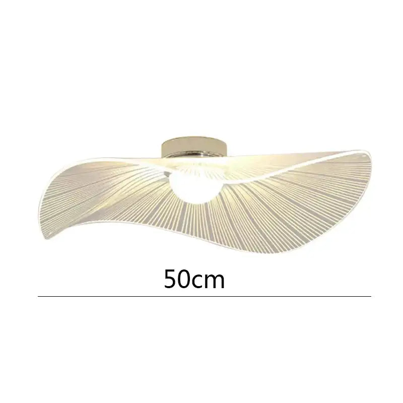 Modern nordic pendant light with sleek curved translucent white panels featuring subtle radial lines by decorbites lotus leaf