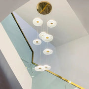 Modern white decorbites lotus leaf nordic chandelier with gold accents and circular ceiling mount for elegant home decor