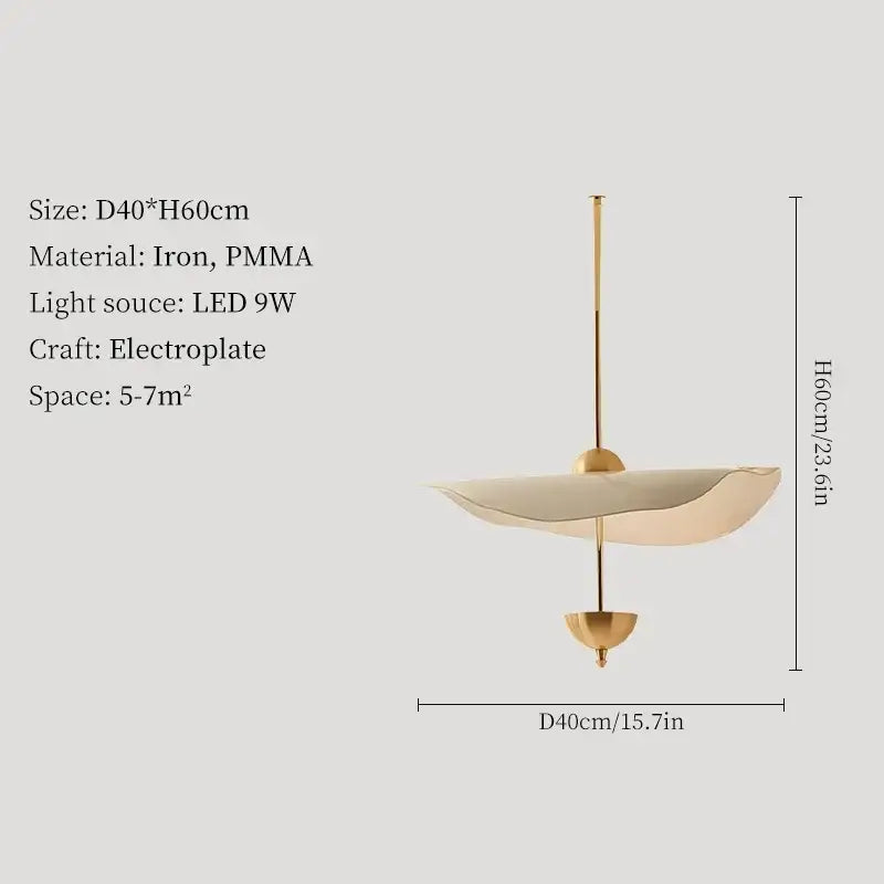 Modern gold electroplated decorbites lotus leaf pendant light with iron pmma leaf-shaped diffuser for ceiling chandelier