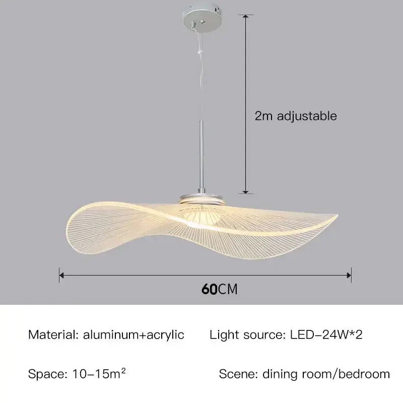 Modern decorbites lotus leaf pendant lights with sleek wave-shaped acrylic shade and aluminum frame for home decor