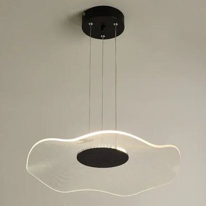 Modern black and white cloud-shaped pendant lights with sleek minimalist design from decorbites lotus leaf series