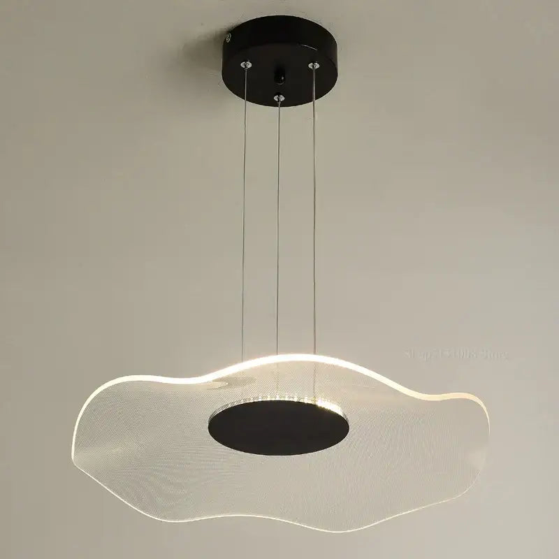 Modern black and white cloud-shaped pendant lights with sleek minimalist design from decorbites lotus leaf series