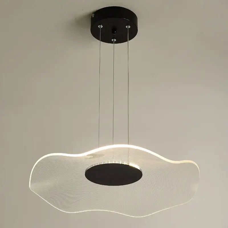 Modern black and white led pendant lights with sleek cloud like design from decorbites lotus leaf for living spaces
