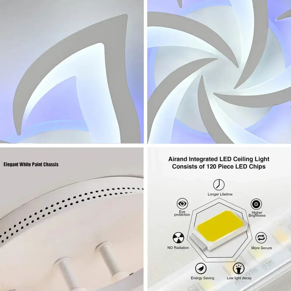 Elegant white painted decorbites lotus led chandelier with modern swirling design and 120 integrated led chips for indoor use