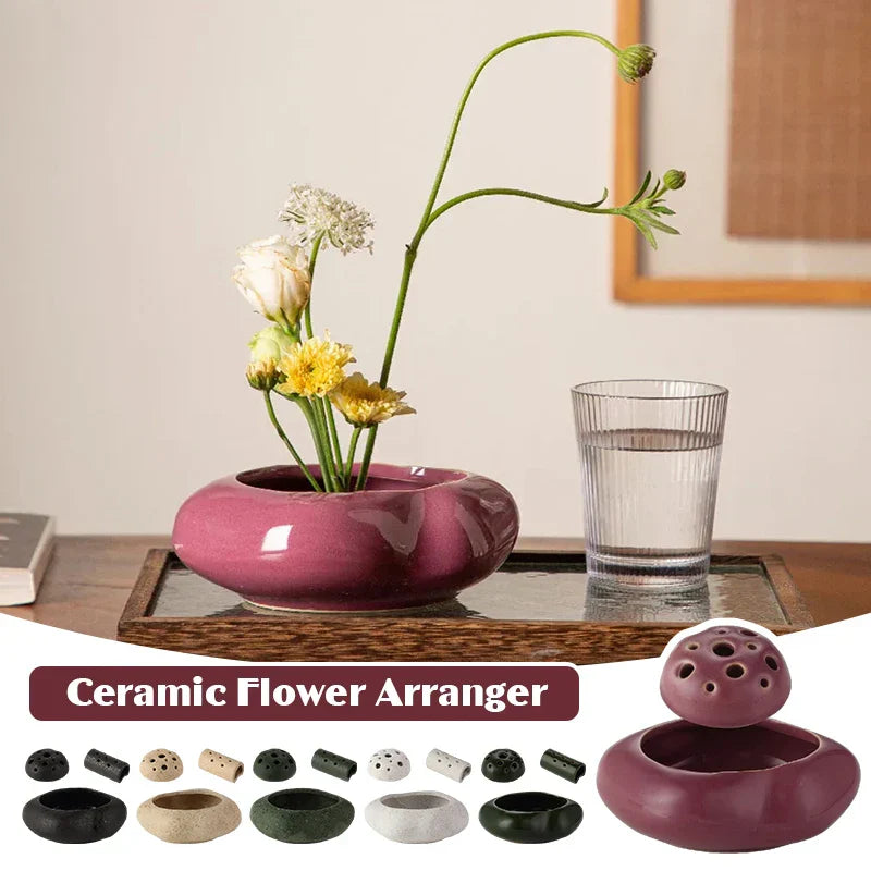 DecorBites™ Lotus Seedpod Ceramic Vase Set