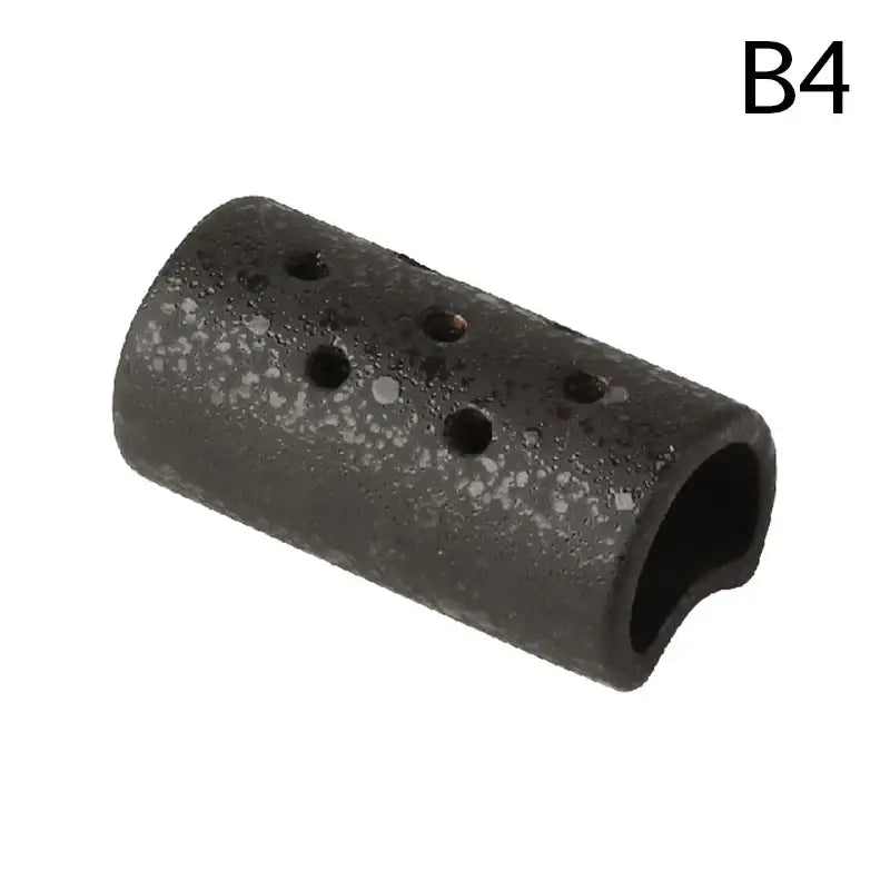 Decorbites™ lotus seedpod ceramic vase set features a black speckled cylindrical pipe with multiple circular holes and stone sand finish
