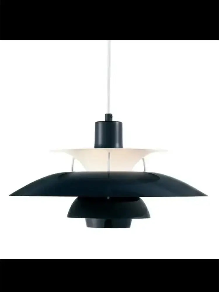 Black matte-finished layered loui led pendant light with sleek modern design for kitchen and living room lighting