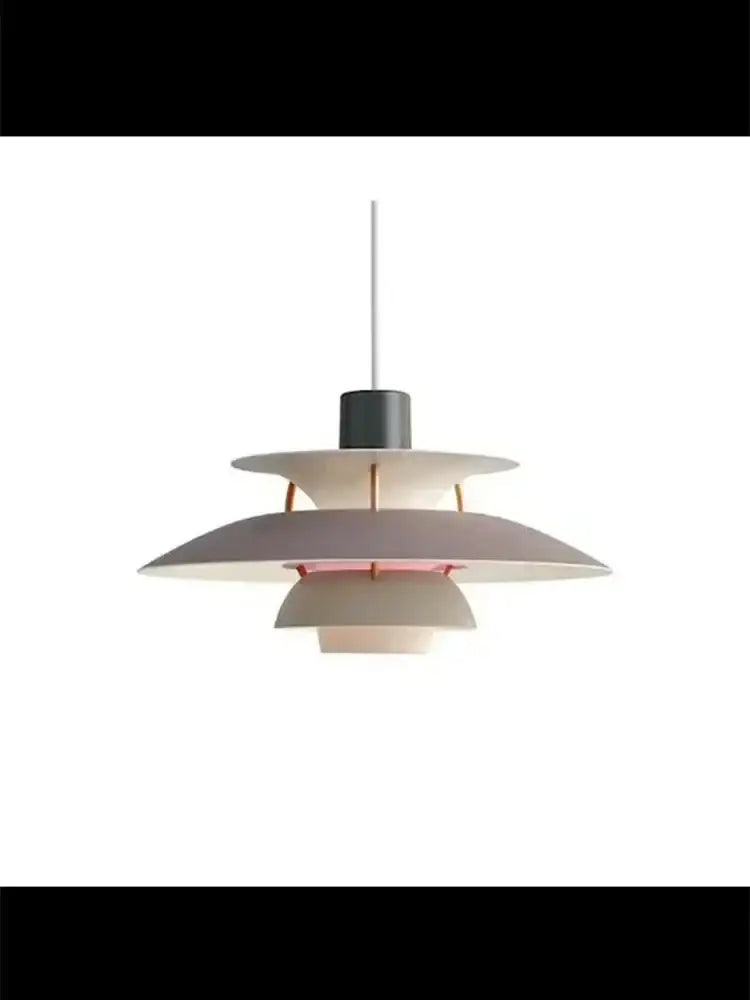 Decorbites loui led pendant light with matte white tiered shade and copper supports for kitchen and living room