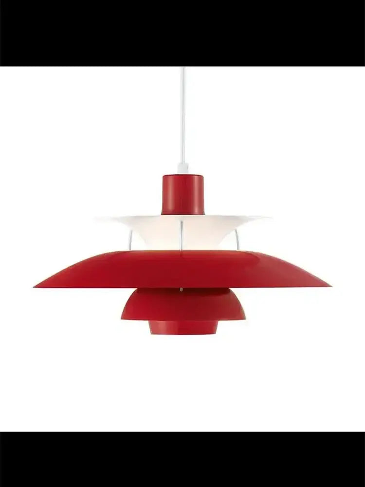 DecorBites Loui LED pendant light featuring a red layered modern design for kitchen and living room lighting