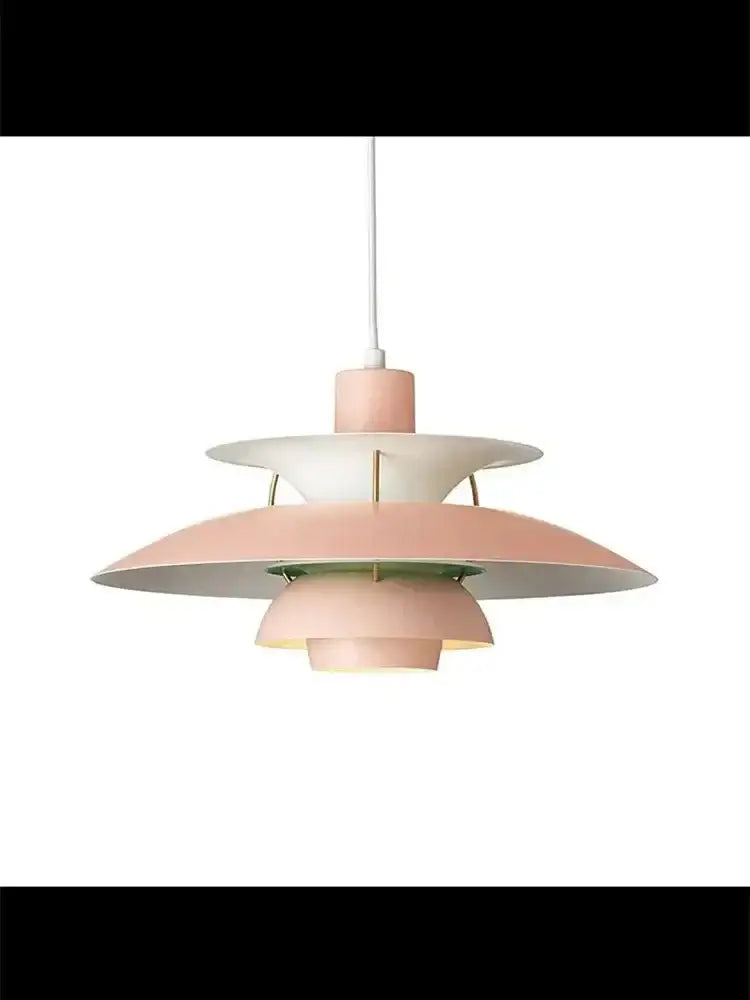 Pastel pink layered loui led pendant light with sleek modern design high-quality Danish style for kitchen and living room