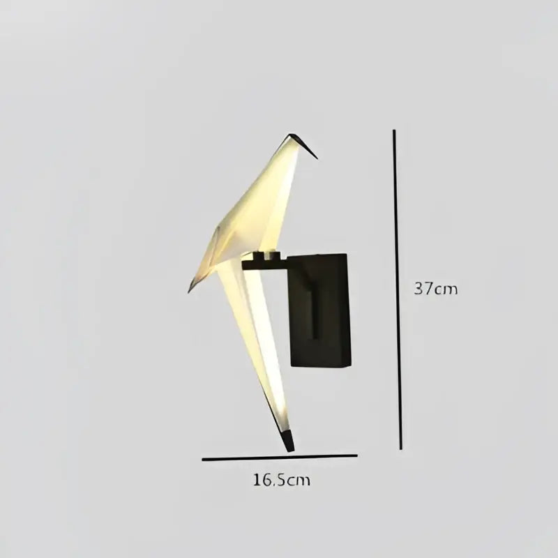 Decorbites™ love bird led wall sconce iron acryl black and white origami style wall sconce with glowing interior light