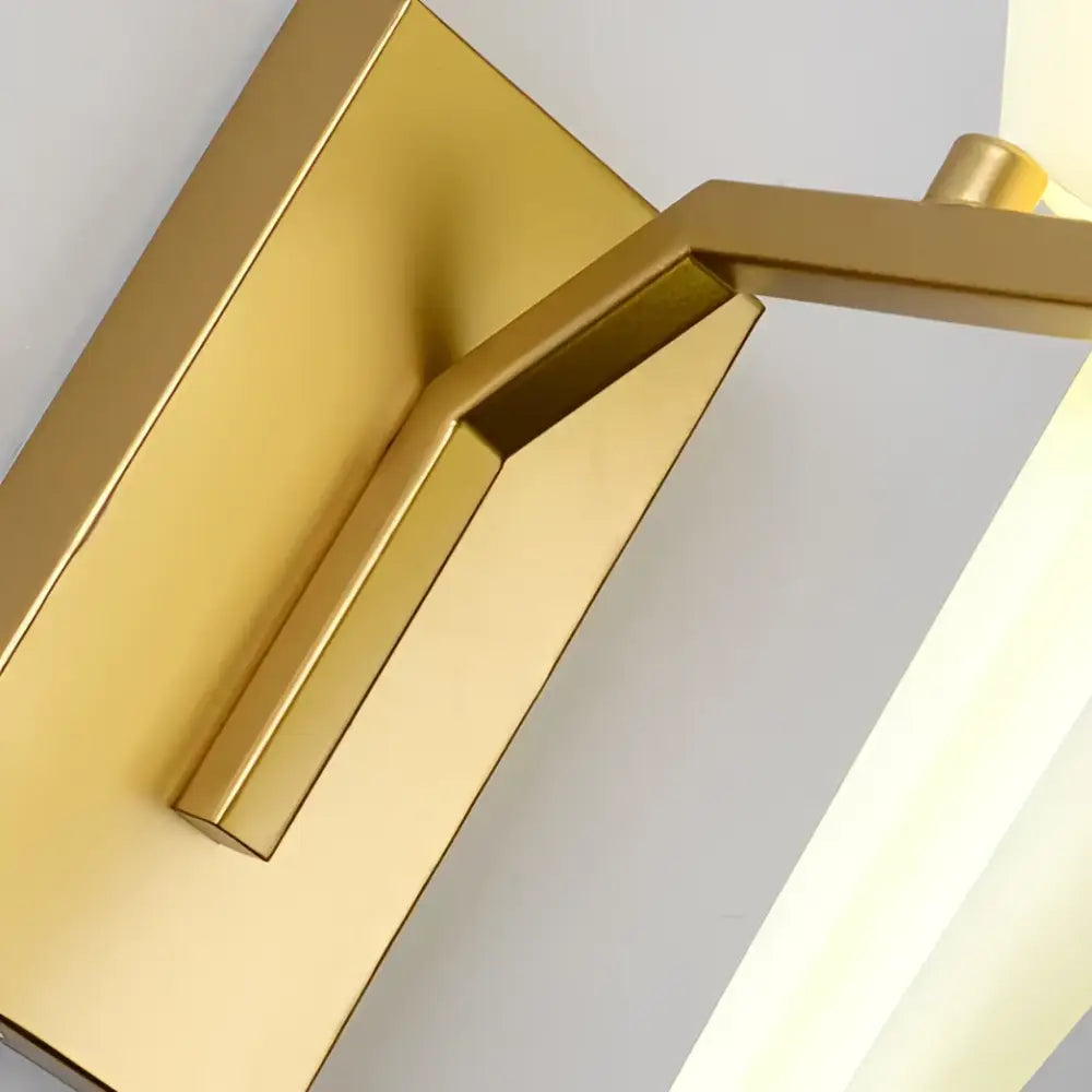 Gold-finished rectangular iron acryl led wall sconce with sleek modern design for bedroom corridor lighting