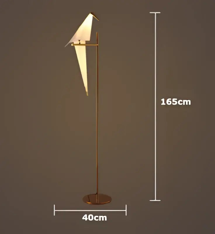 Decorbites™ love bird led wall sconce with a minimalist brass stand and white translucent origami bird head for bedroom wall lighting