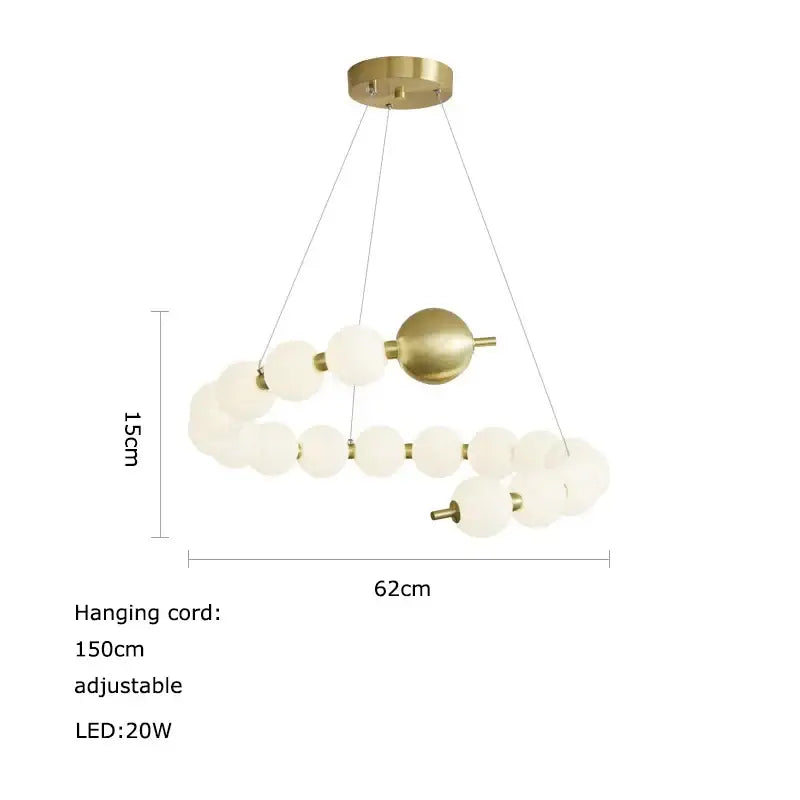 A decorbites love gold chrome chandelier featuring brass finish and frosted glass spheres in an asymmetrical spiral design