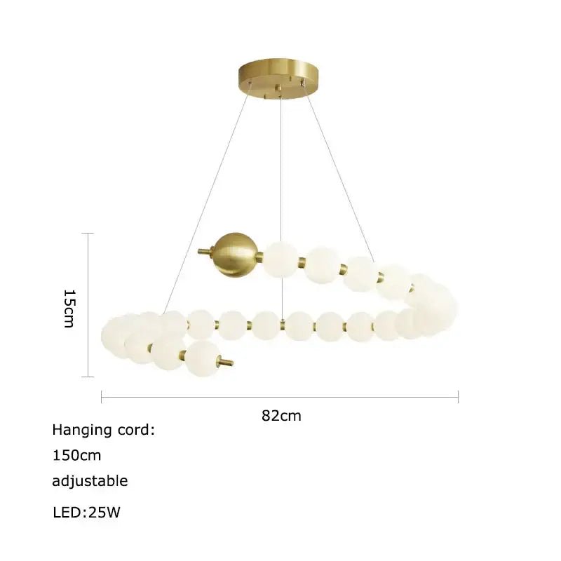 Decorbites love gold chrome chandelier featuring a modern circular brass frame with frosted glass spheres for dining room