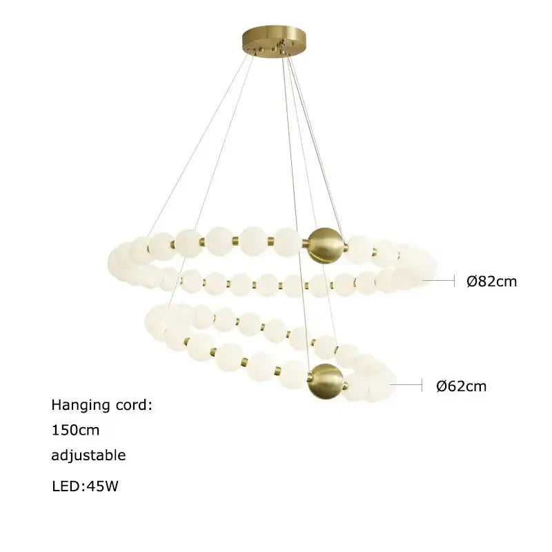 Modern two-tiered decorbites love gold chrome chandelier with frosted glass spheres and brass accents for dining room lighting