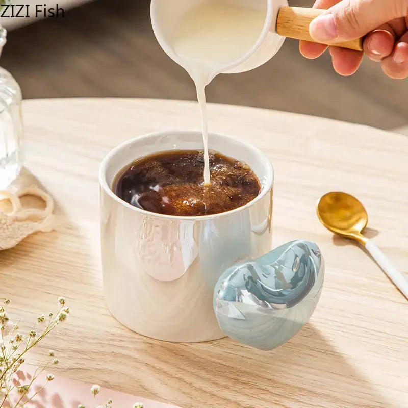 A sleek light blue love heart ceramic mug with embossed texture from decorbites™ ideal for coffee tea or juice