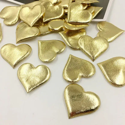 Golden heart-shaped confetti pieces with metallic finish for decorbites love petal peach heart wedding bouquet decor