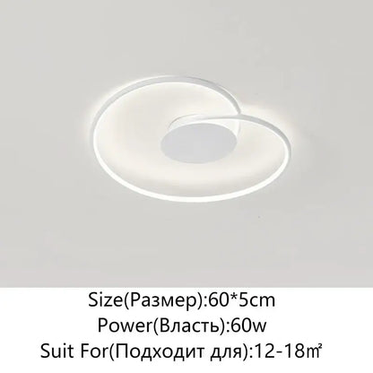 Decorbites love shaped ceiling light with two white acrylic concentric rings emitting soft ambient illumination