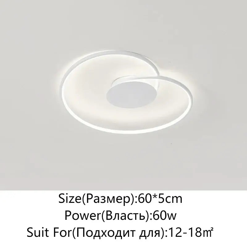Decorbites love shaped ceiling light with two white acrylic concentric rings emitting soft ambient illumination