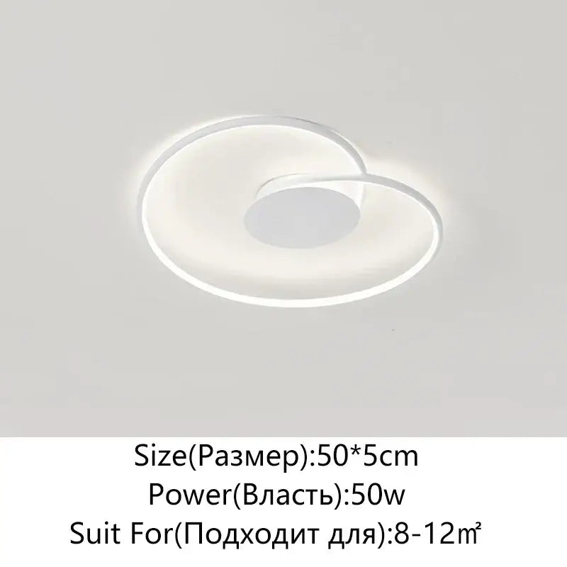 Modern minimalist decorbites love shaped ceiling light with translucent white acrylic concentric rings for bedroom and living room
