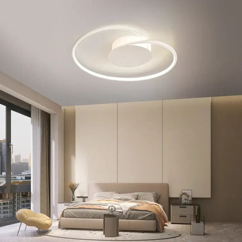 Modern white decorbites love shaped ceiling light with sleek minimalist design for bedroom living room and study