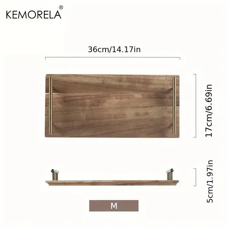 Decorbites lovesickness wooden serving tray with brass handles and 36cm length for elegant fruit and sushi display