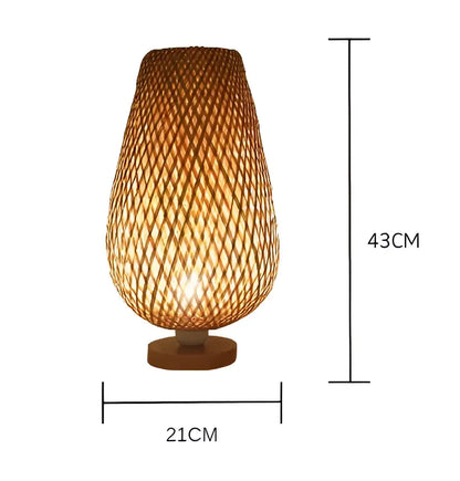 A warm-toned floor lamp from decorbites lucide colin featuring a woven rattan shade and wooden base for indoor use