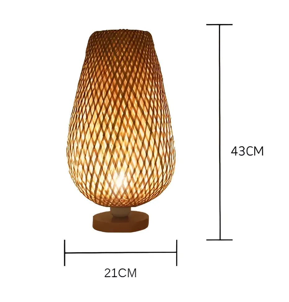 A warm-toned floor lamp from decorbites lucide colin featuring a woven rattan shade and wooden base for indoor use