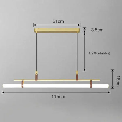 Modern gold-toned decorbites lucien tube chandelier pendant light with adjustable hanging length and white rectangular diffuser