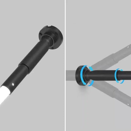 Black telescopic pole with blue accent rings and adjustable joints for decorbites luminous silicone wall lamp indoor use