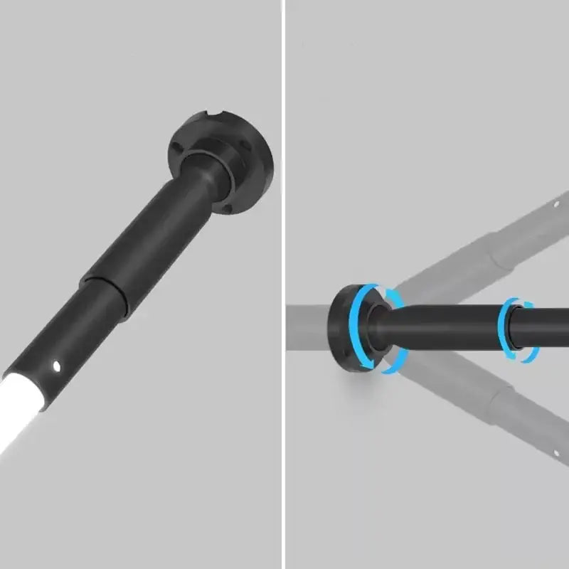 Black telescopic pole with blue accent rings and adjustable joints for decorbites luminous silicone wall lamp indoor use