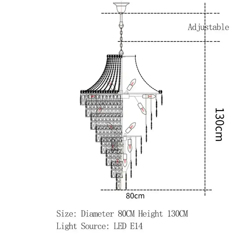 Elegant decorbites luxe golden crystal chandelier with multi-tiered crystals and adjustable chain for elegant spaces