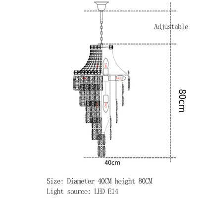 DecorBites™ Luxe Golden Crystal Chandelier for Hotel Lobby, Living Room & Staircase