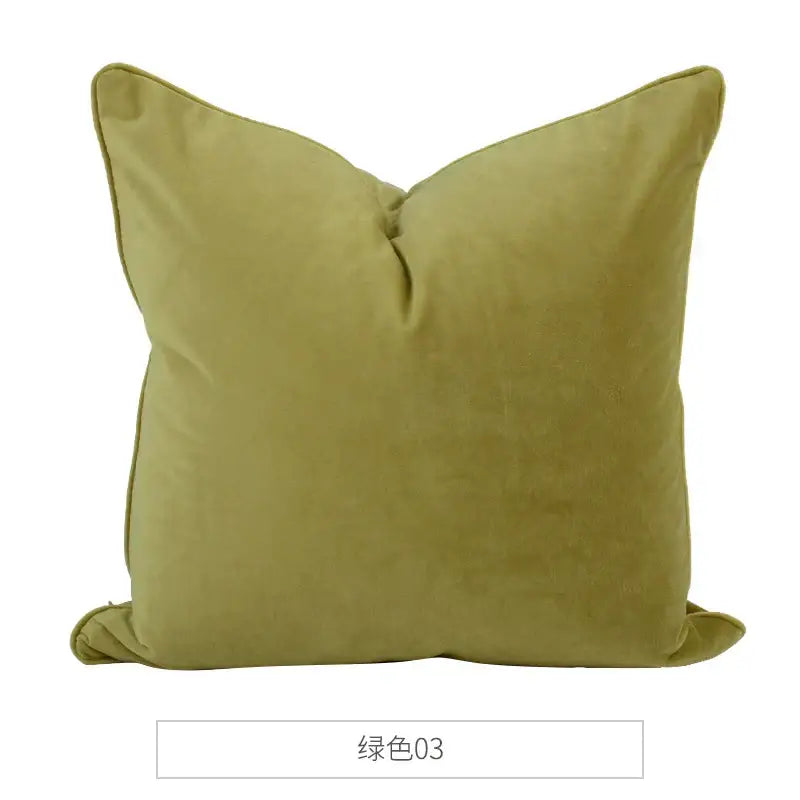 Olive green decorbites luxe italy velvet pillowslip square cushion case for living room sofa made of high-grade velvet
