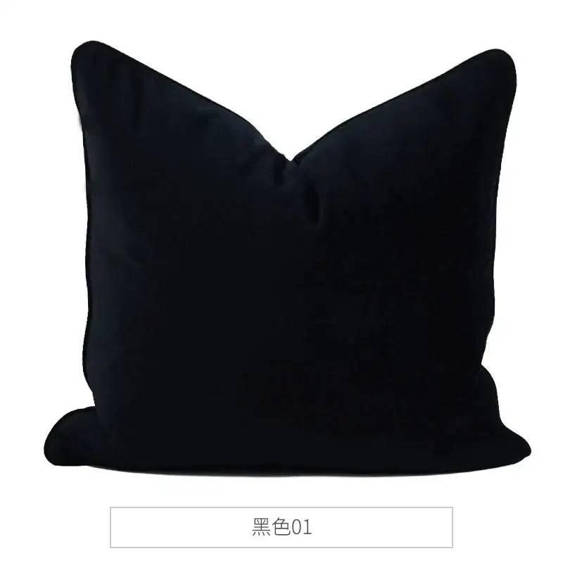 Black velvet decorbites luxe italy velvet pillowslip with plush texture and modern square shape for living room sofa